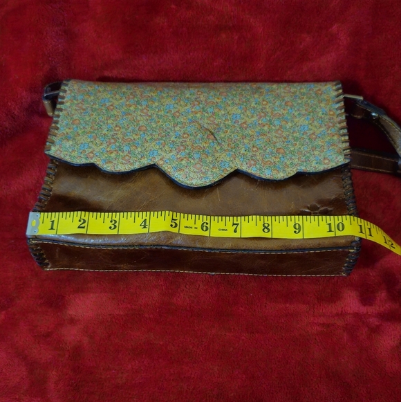 Patricia Nash Tan Floral Leather Crossbody Bag - Picture 5 of 15